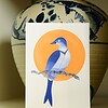 Chinese Bird A6 Kaart, Vogel Aquarel Print