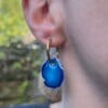 Faux agate steen oorbellen blauw - variant A