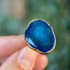 Faux agate steen oorbellen blauw - variant C