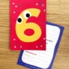 Feestbundel: Nummer 6 Taarttopper + 5 Uitnodigingen – Handgemaakt & Uniek
