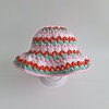 Gehaakt baby zonnehoedje candy | Mint, lichtroze, wit en koraaloranje
