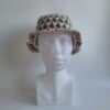 Gehaakte bucket hat | Groen, roze en beige