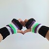 Gehaakte handschoenen - gehaakte vingerloze handschoenen | Beetlejuice vibes
