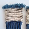 Gehaakte handschoenen - gehaakte vingerloze handschoenen | Beige en denimblauw