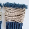Gehaakte handschoenen - gehaakte vingerloze handschoenen | Beige en denimblauw