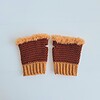 Gehaakte handschoenen - gehaakte vingerloze handschoenen | Bruin en oranje