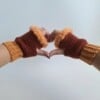 Gehaakte handschoenen - gehaakte vingerloze handschoenen | Bruin en oranje