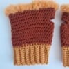 Gehaakte handschoenen - gehaakte vingerloze handschoenen | Bruin en oranje