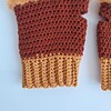 Gehaakte handschoenen - gehaakte vingerloze handschoenen | Bruin en oranje