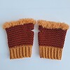 Gehaakte handschoenen - gehaakte vingerloze handschoenen | Bruin en oranje