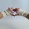 Gehaakte handschoenen - gehaakte vingerloze handschoenen | Crème en poederroze