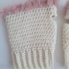 Gehaakte handschoenen - gehaakte vingerloze handschoenen | Crème en poederroze