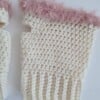 Gehaakte handschoenen - gehaakte vingerloze handschoenen | Crème en poederroze