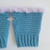 Gehaakte handschoenen - gehaakte vingerloze handschoenen | Denimblauw en lila