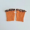 Gehaakte handschoenen - gehaakte vingerloze handschoenen | Oranje en bruin