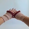 Gehaakte handschoenen - gehaakte vingerloze handschoenen | Oudroze en wijnrood