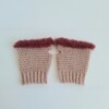 Gehaakte handschoenen - gehaakte vingerloze handschoenen | Oudroze en wijnrood