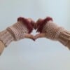 Gehaakte handschoenen - gehaakte vingerloze handschoenen | Oudroze en wijnrood