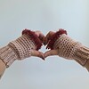 Gehaakte handschoenen - gehaakte vingerloze handschoenen | Oudroze en wijnrood