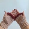 Gehaakte handschoenen - gehaakte vingerloze handschoenen | Oudroze en wijnrood