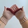 Gehaakte handschoenen - gehaakte vingerloze handschoenen | Oudroze en wijnrood