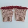 Gehaakte handschoenen - gehaakte vingerloze handschoenen | Oudroze en wijnrood
