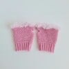 Gehaakte handschoenen - gehaakte vingerloze handschoenen | Roze en lichtroze