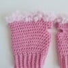 Gehaakte handschoenen - gehaakte vingerloze handschoenen | Roze en lichtroze