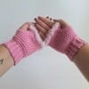 Gehaakte handschoenen - gehaakte vingerloze handschoenen | Roze en lichtroze