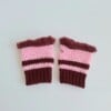 Gehaakte handschoenen - gehaakte vingerloze handschoenen | Wijnrood en lichtroze