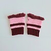 Gehaakte handschoenen - gehaakte vingerloze handschoenen | Wijnrood en lichtroze