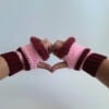 Gehaakte handschoenen - gehaakte vingerloze handschoenen | Wijnrood en lichtroze