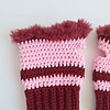 Gehaakte handschoenen - gehaakte vingerloze handschoenen | Wijnrood en lichtroze