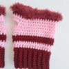 Gehaakte handschoenen - gehaakte vingerloze handschoenen | Wijnrood en lichtroze