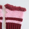 Gehaakte handschoenen - gehaakte vingerloze handschoenen | Wijnrood en lichtroze