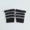 Gehaakte handschoenen - gehaakte vingerloze handschoenen | Zwart en donkergrijs