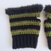Gehaakte handschoenen - gehaakte vingerloze handschoenen | Zwart en donkergroen