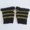 Gehaakte handschoenen - gehaakte vingerloze handschoenen | Zwart en donkergroen