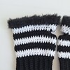 Gehaakte handschoenen - gehaakte vingerloze handschoenen | Zwart en wit
