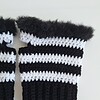 Gehaakte handschoenen - gehaakte vingerloze handschoenen | Zwart en wit