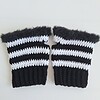 Gehaakte handschoenen - gehaakte vingerloze handschoenen | Zwart en wit