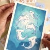 Hamerhaai Art Print (A5) – Schattige, Eco-vriendelijke Illustratie op Henneppapier