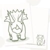 Handgemaakte Decoratie-, Cadeauset met Terry Triceratops en gratis kaart!