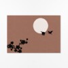 Horizontale Japandi Lente Poster met Reigers, Bloesem en Zon