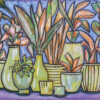 Huisplanten - acryl schilderij op board