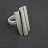 Irregular fence Geoxideerde zilverkleurige ring