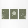 Japandi Wanddecoratie – Set van 3 Posters met Kraanvogels, Zon & Bloese