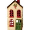Keramieken Huisje Hoog Wit Kerstkrans