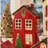 Keramieken Huisje Hoog Wit Kerstkrans