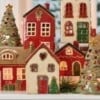 Keramieken Huisje Hoog Wit Kerstkrans